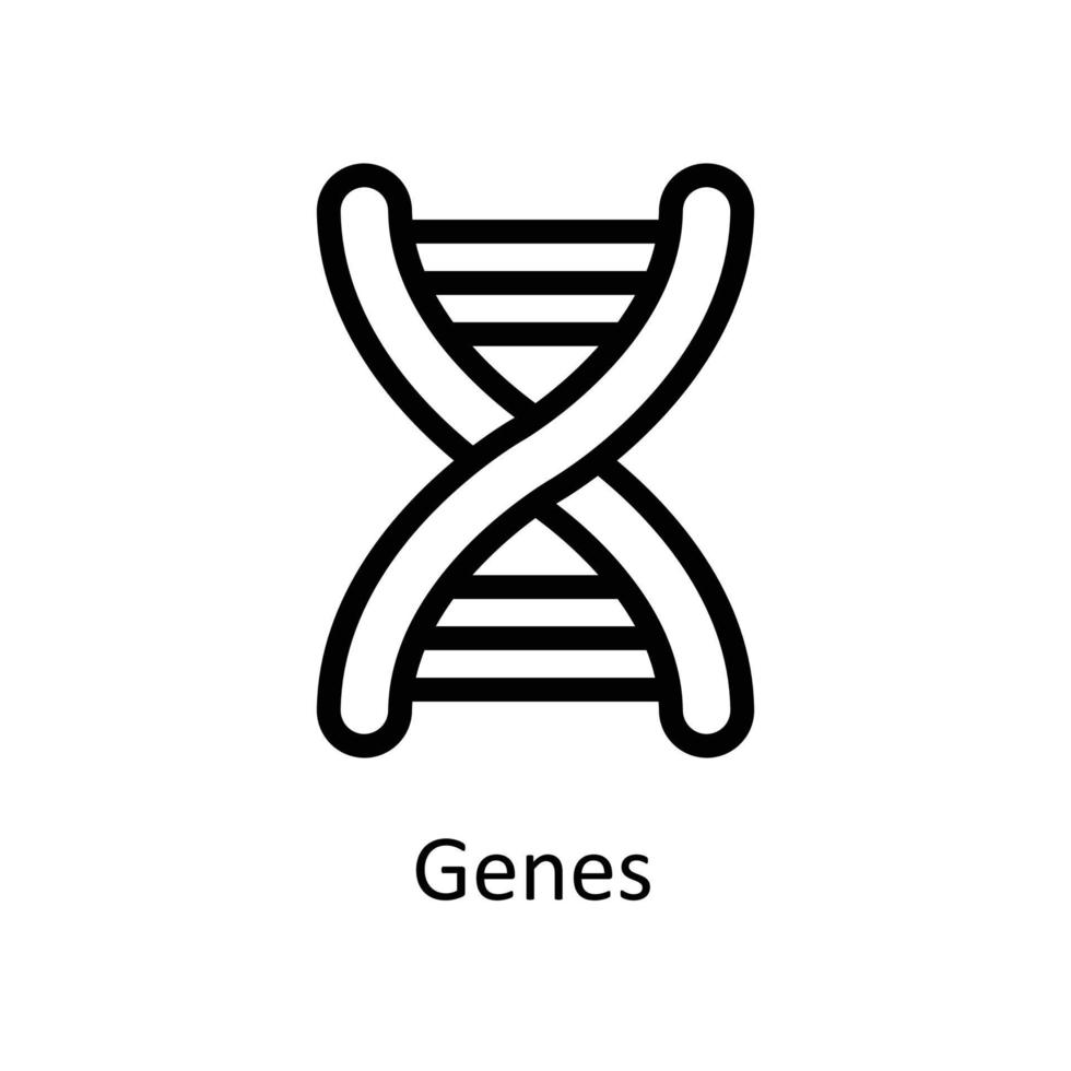 Gene Vektor Gliederung Symbole. einfach Lager Illustration Lager