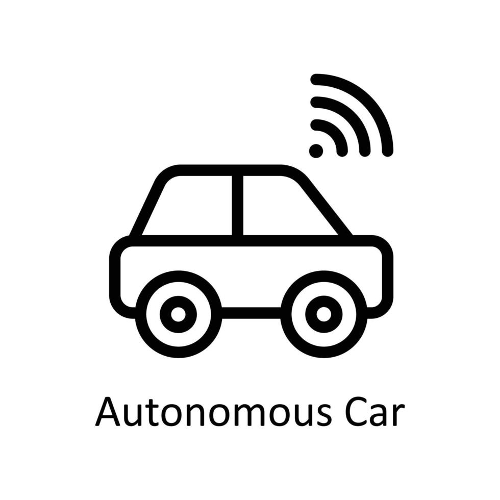 autonom Auto Vektor Gliederung Symbole. einfach Lager Illustration Lager