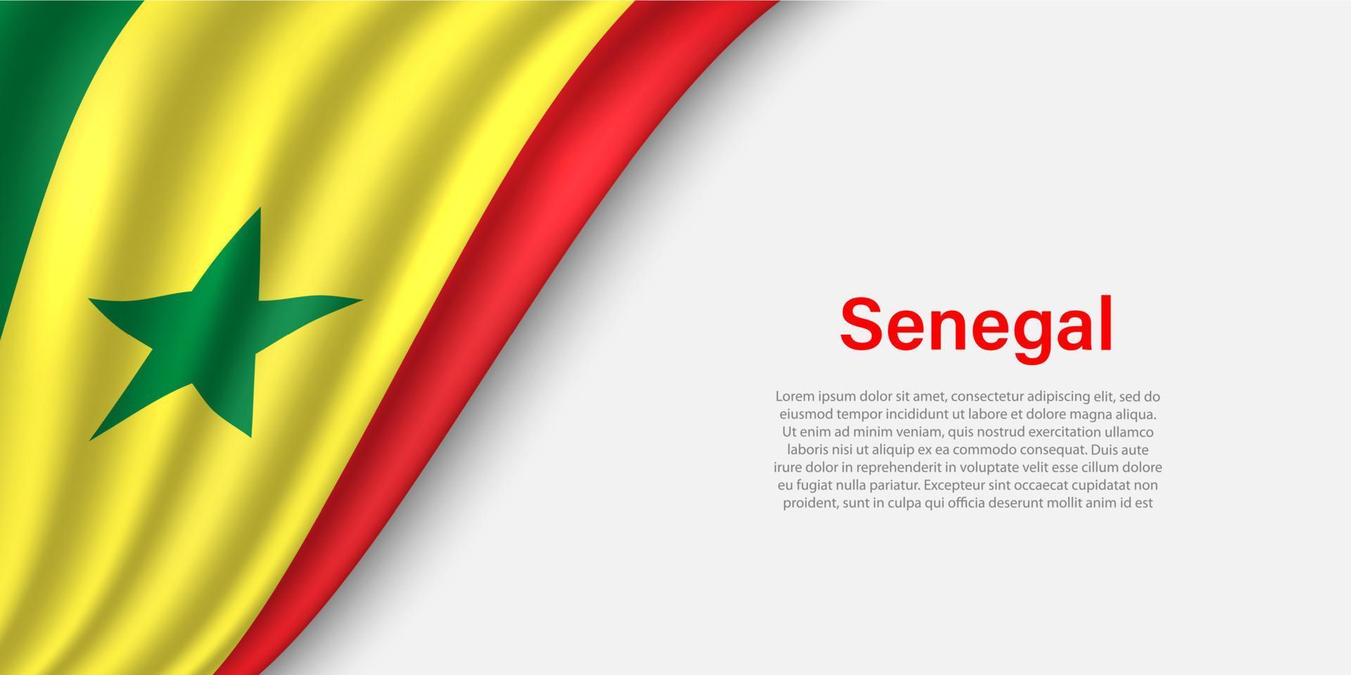 Welle Flagge von Senegal auf Weiß Hintergrund. vektor