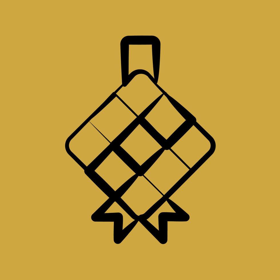 Symbol Ketupat. islamisch Elemente von Ramadan, eid al fitr, eid al Adha. Symbole im Hand gezeichnet Stil. gut zum Drucke, Poster, Logo, Dekoration, Gruß Karte, usw. vektor