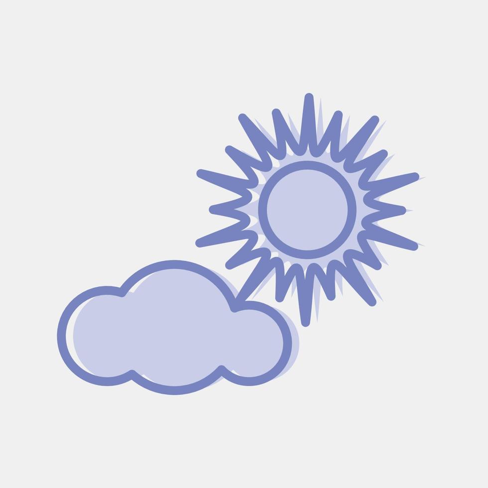 Symbol teilweise sonnig. Wetter Elemente Symbol. Symbole im zwei Ton Stil. gut zum Drucke, Netz, Smartphone Anwendung, Poster, Infografiken, Logo, Zeichen, usw. vektor