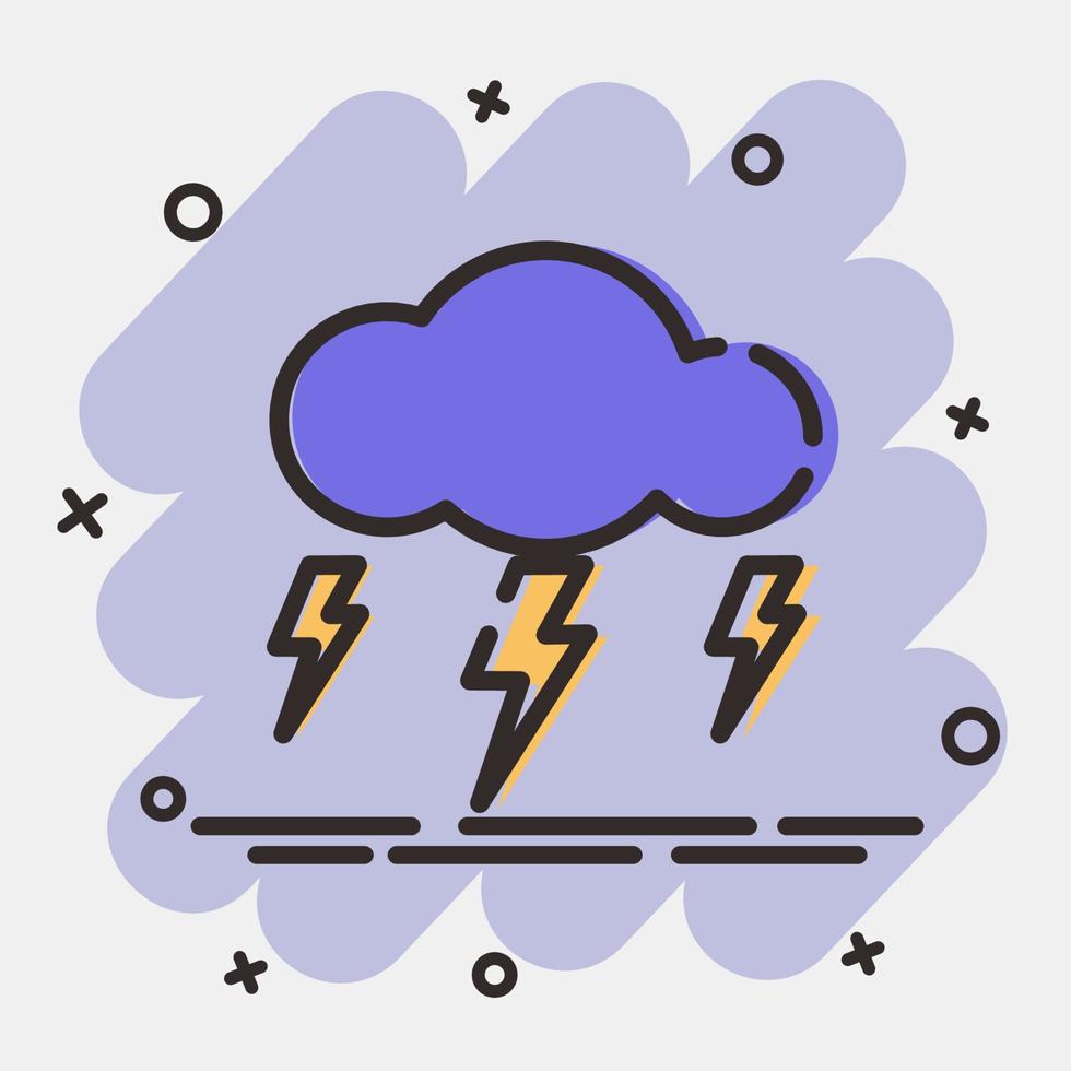 Symbol Beleuchtung. Wetter Elemente Symbol. Symbole im Comic Stil. gut zum Drucke, Netz, Smartphone Anwendung, Poster, Infografiken, Logo, Zeichen, usw. vektor