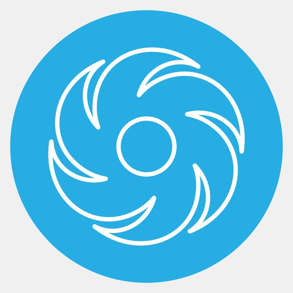 ikon orkan. väder element symbol. ikoner i blå runda stil. Bra för grafik, webb, smartphone app, affischer, infografik, logotyp, tecken, etc. vektor