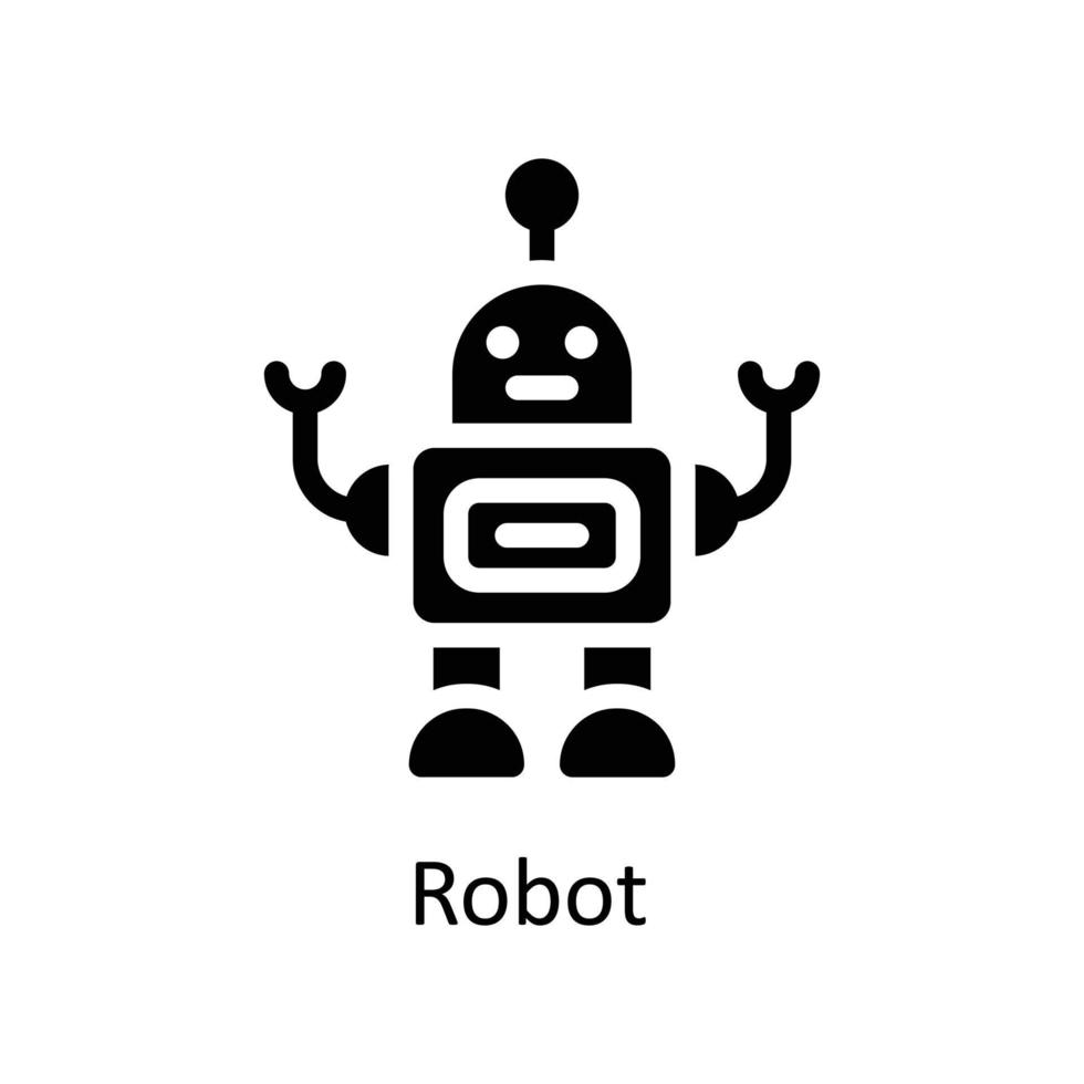 Roboter Vektor solide Symbole. einfach Lager Illustration Lager