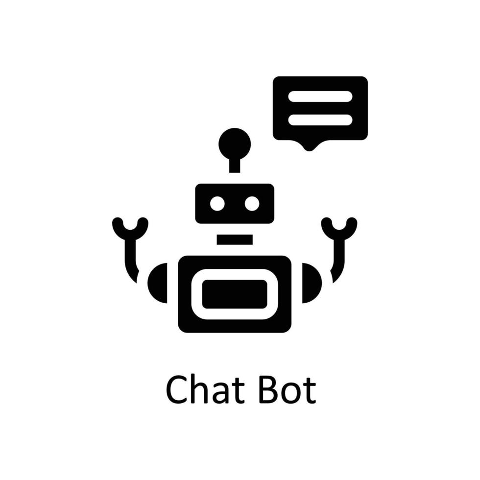 chatt bot vektor fast ikoner. enkel stock illustration stock