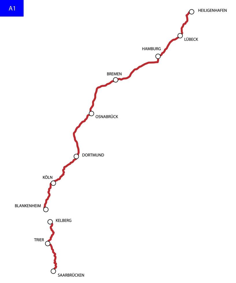 väg Karta av Tyskland vektor