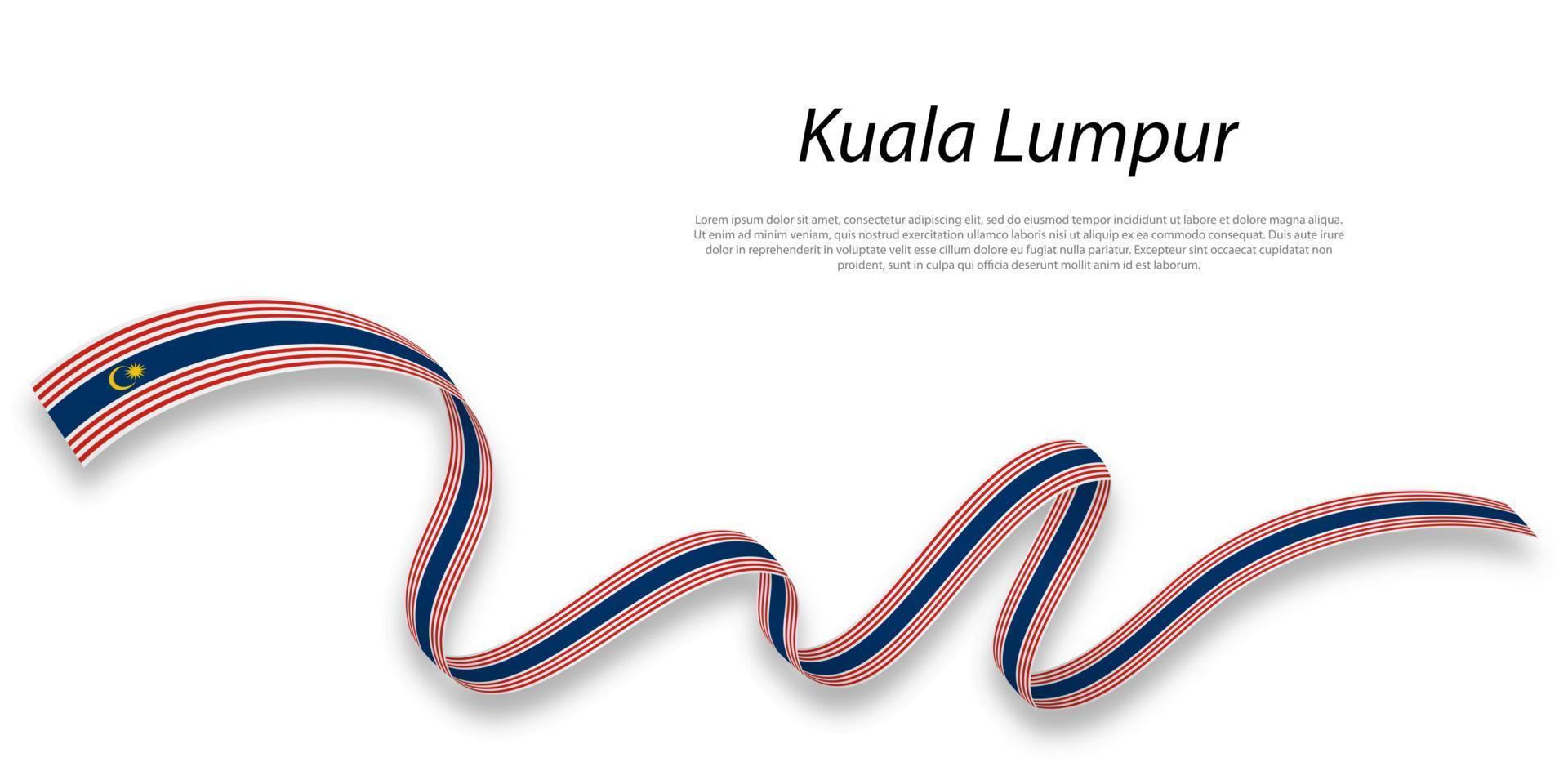 winken Band oder Streifen mit Flagge von kuala lumpur vektor