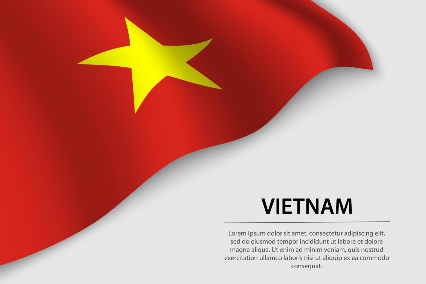 Welle Flagge von Vietnam auf Weiß Hintergrund. Banner oder Band vecto vektor