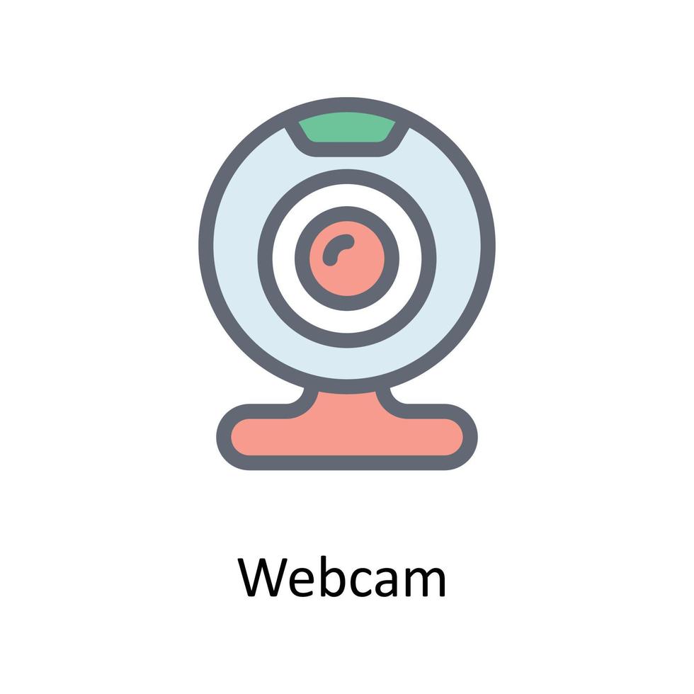 Webcam Vektor füllen Gliederung Symbole. einfach Lager Illustration Lager