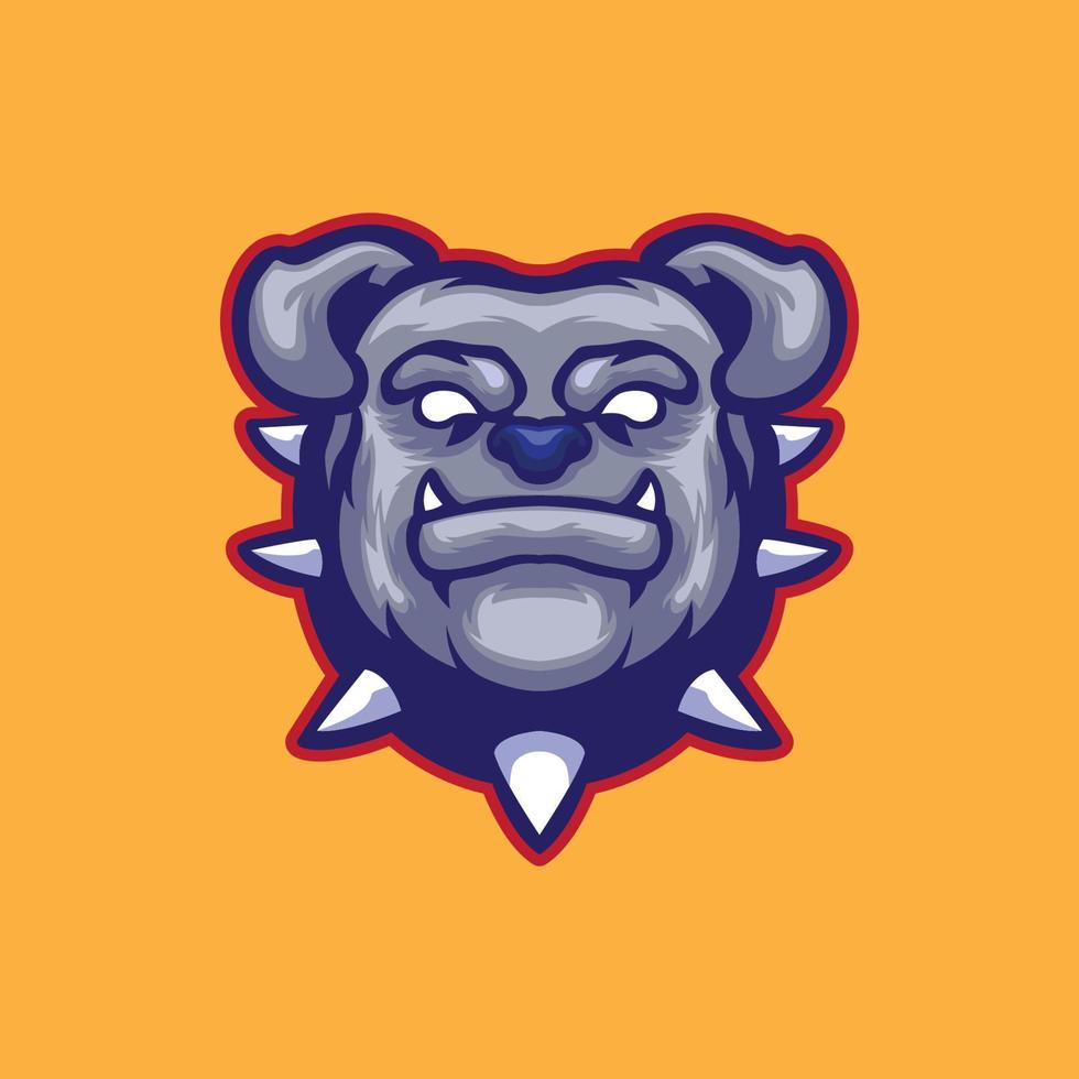 bulldog huvud maskot logotyp vektor