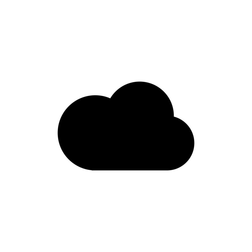 moln, molnig isolerat platt webb mobil ikon, vektor, tecken, symbol, knapp, element , silhouet vektor