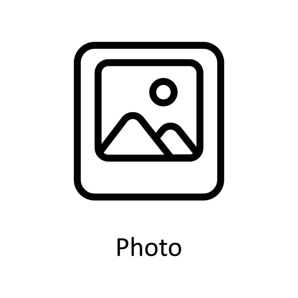 Foto vektor översikt ikoner. enkel stock illustration stock