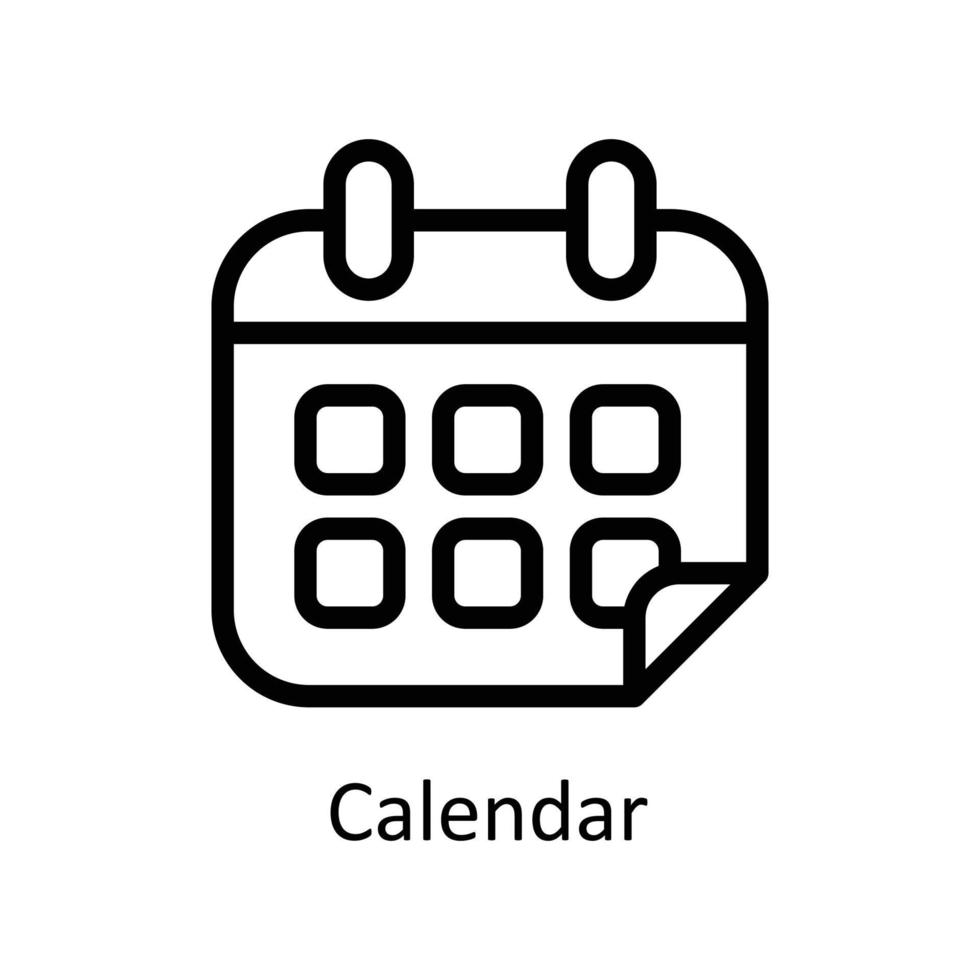 kalender vektor översikt ikoner. enkel stock illustration stock