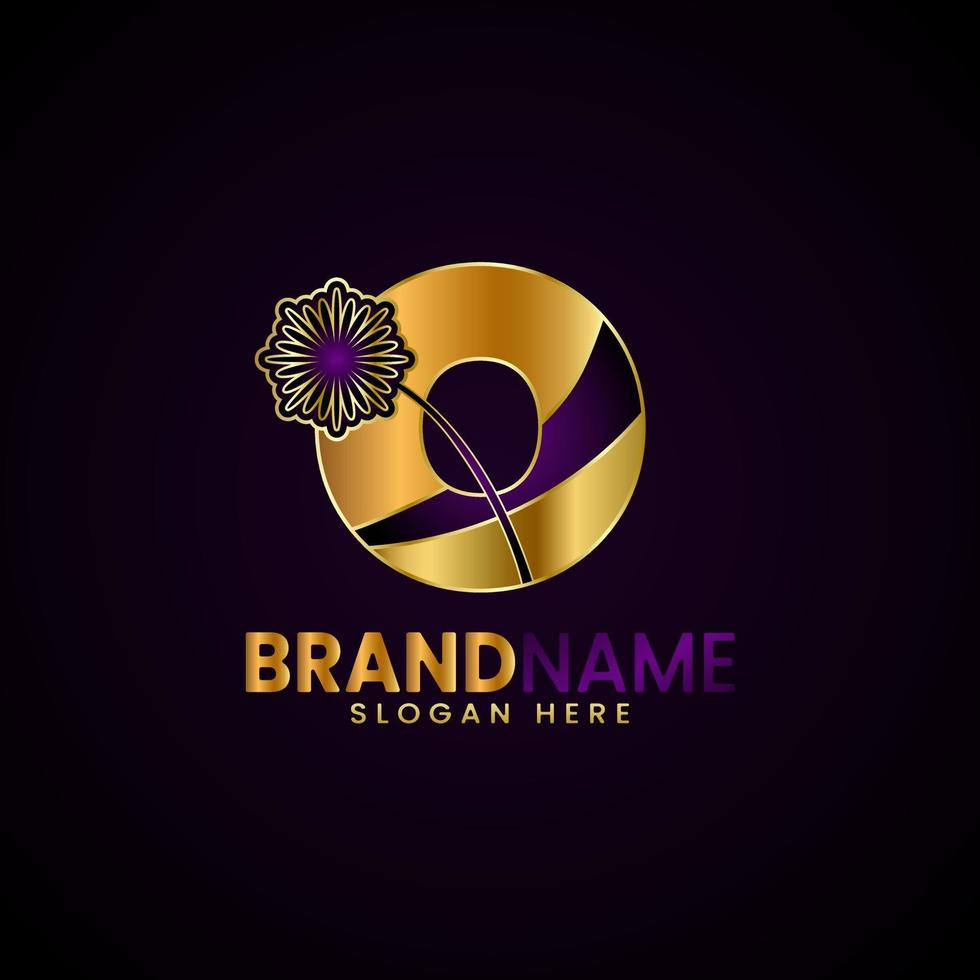 lyx första brev o logotyp design, för företag, boutique, affärer, mode, etc vektor