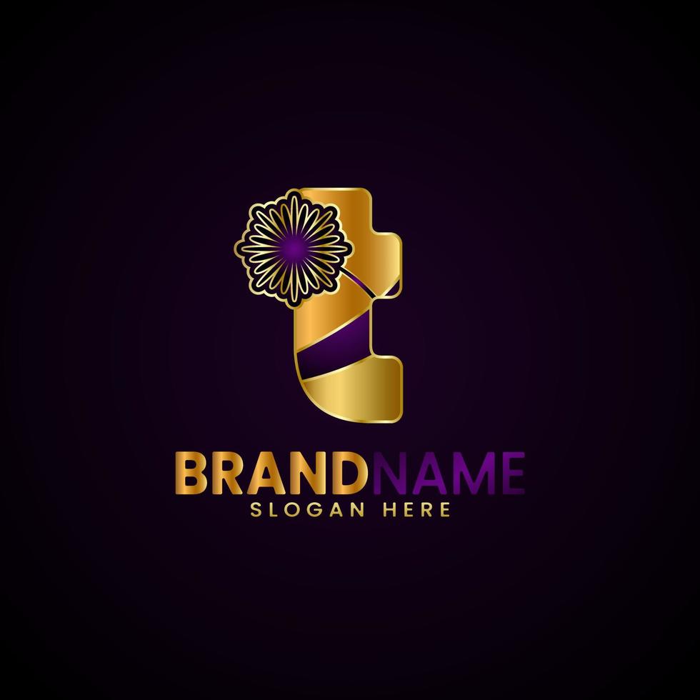 lyx första brev t logotyp design, för företag, boutique, affärer, mode, etc vektor