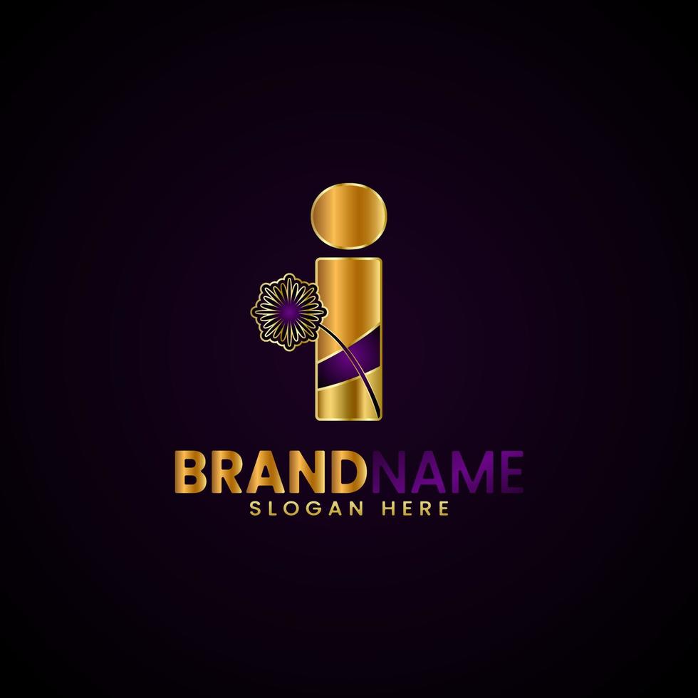 lyx första brev jag logotyp design, för företag, boutique, affärer, mode, etc vektor