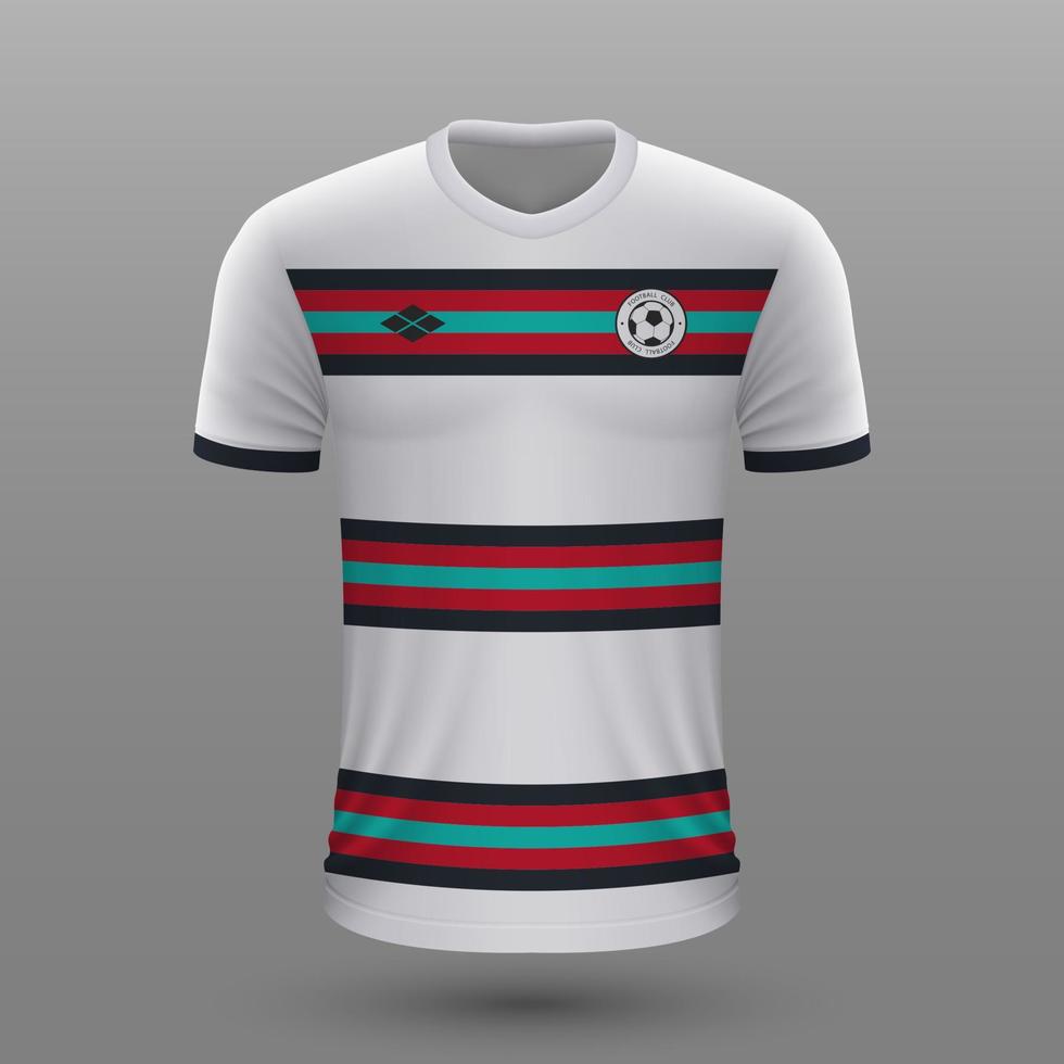 realistisk fotboll skjorta , portugal bort jersey mall för fotboll utrustning. vektor