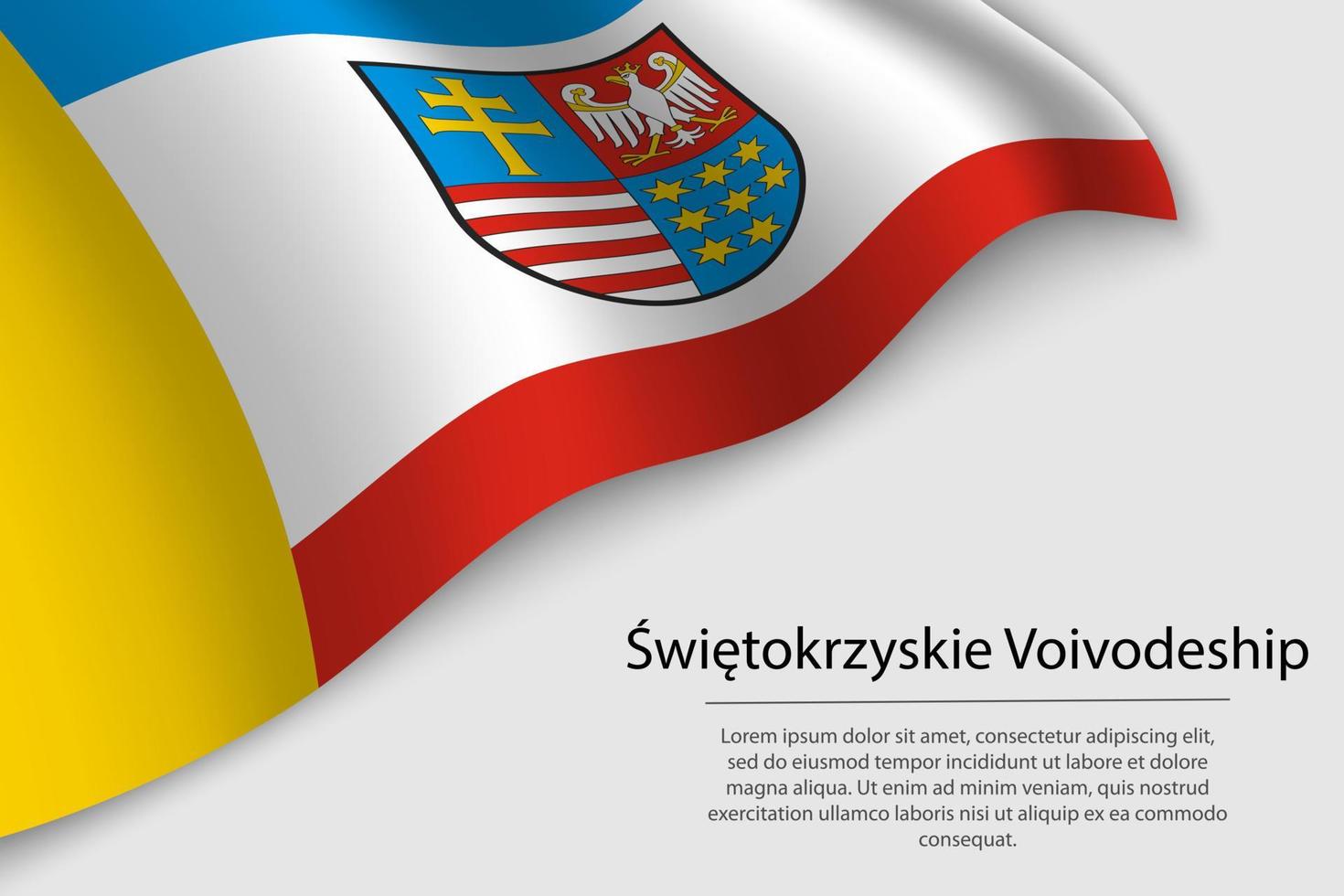 Welle Flagge von swietokrzyskie Woiwodschaft ist ein Region von Polen vektor