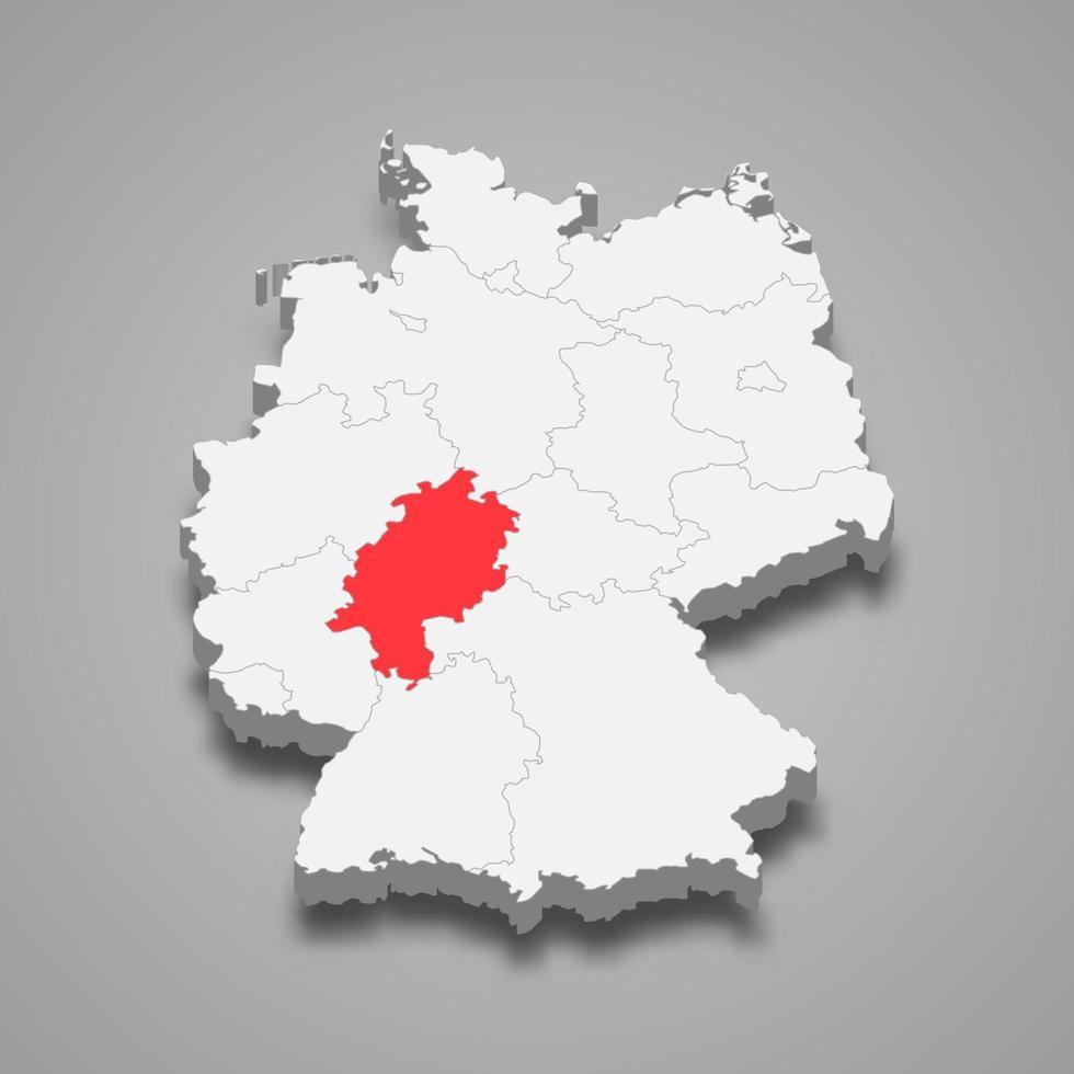 Zustand Ort innerhalb Deutschland 3d Karte Vorlage zum Ihre Design vektor