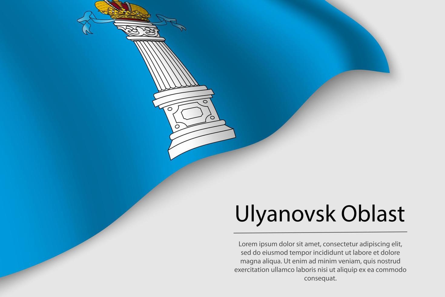 Welle Flagge von Uljanowsk Oblast ist ein Region von Russland vektor