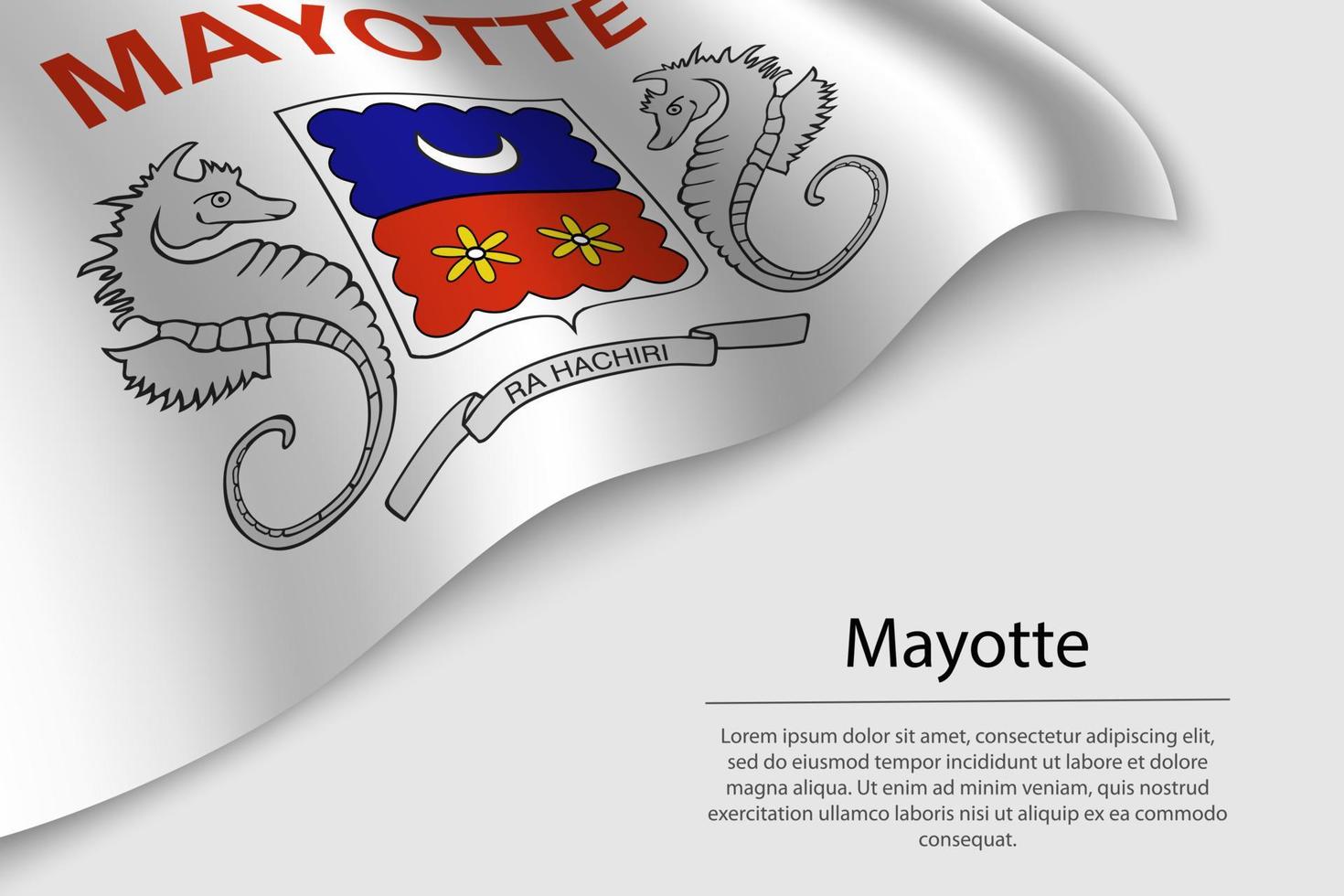 Welle Flagge von Mayotte ist ein Region von Frankreich. Banner oder Band vektor