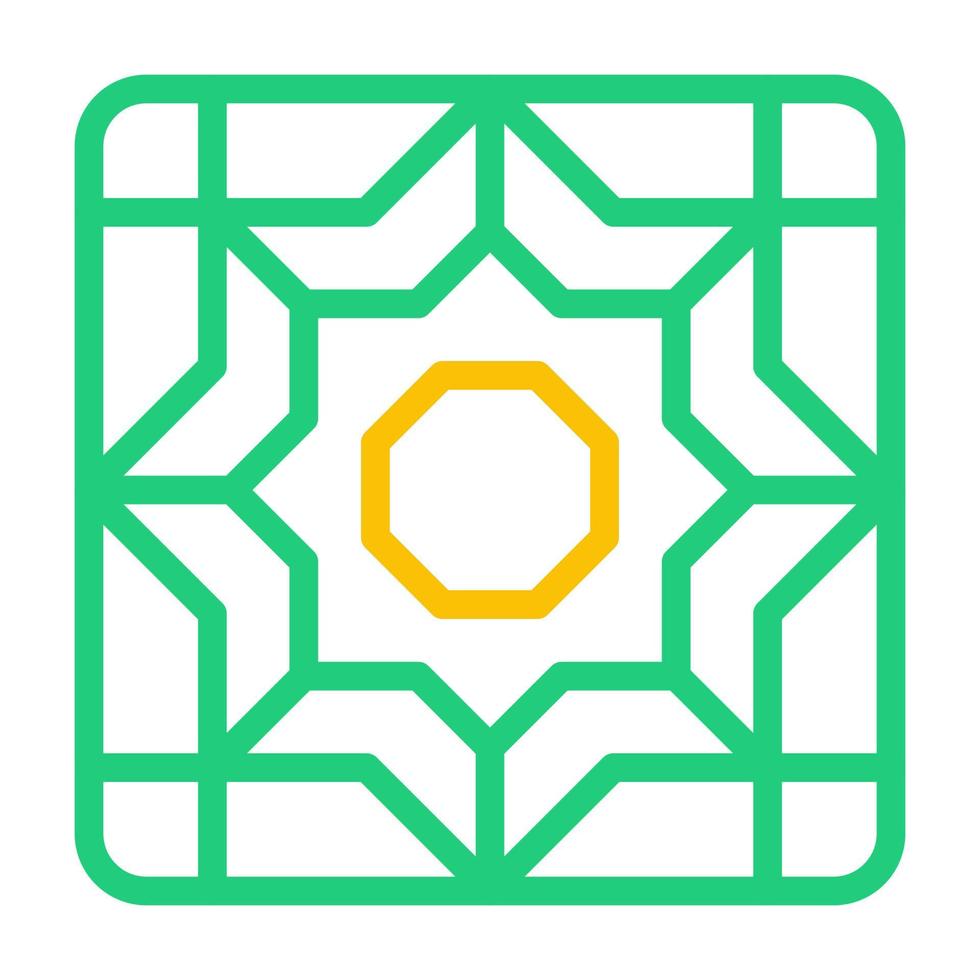 Dekoration Symbol duocolor Grün Gelb Stil Ramadan Illustration Vektor Element und Symbol perfekt.