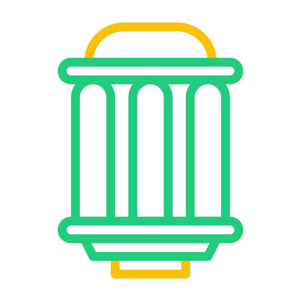 lykta ikon duofärg grön gul stil ramadan illustration vektor element och symbol perfekt.