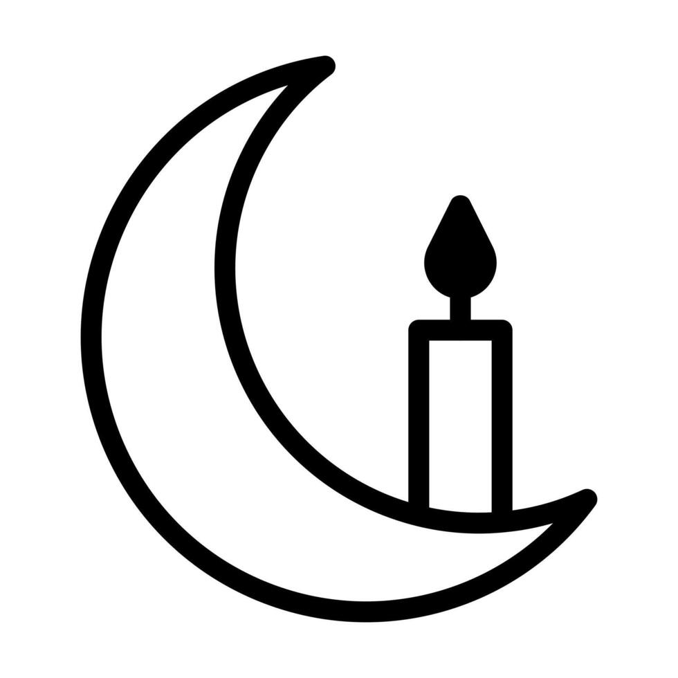 Kerze Symbol Duotone schwarz Stil Ramadan Illustration Vektor Element und Symbol perfekt.