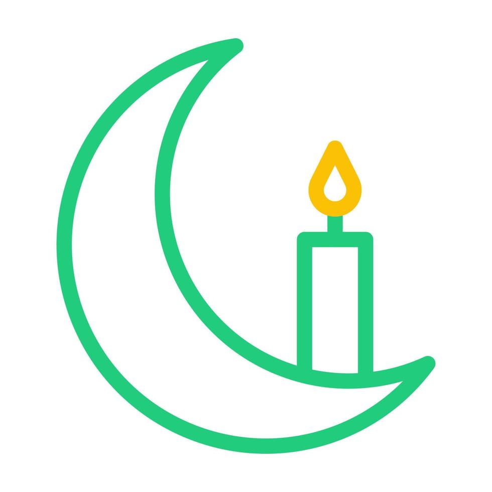 ljus ikon duofärg grön gul stil ramadan illustration vektor element och symbol perfekt.