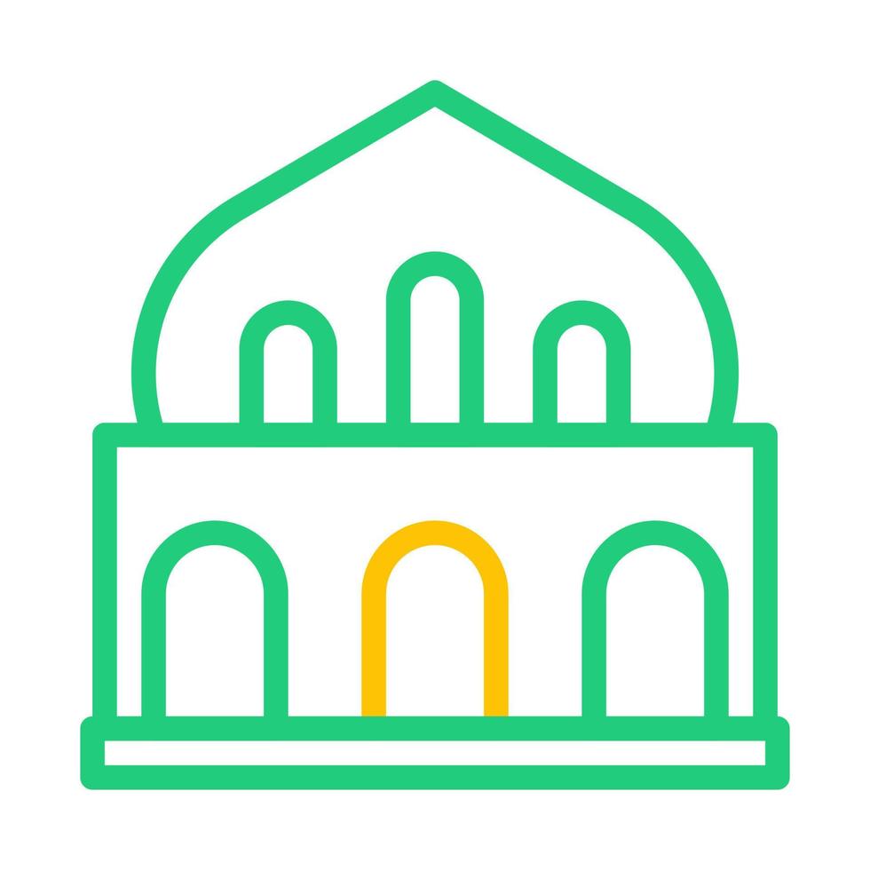 Moschee Symbol duocolor Grün Gelb Stil Ramadan Illustration Vektor Element und Symbol perfekt.