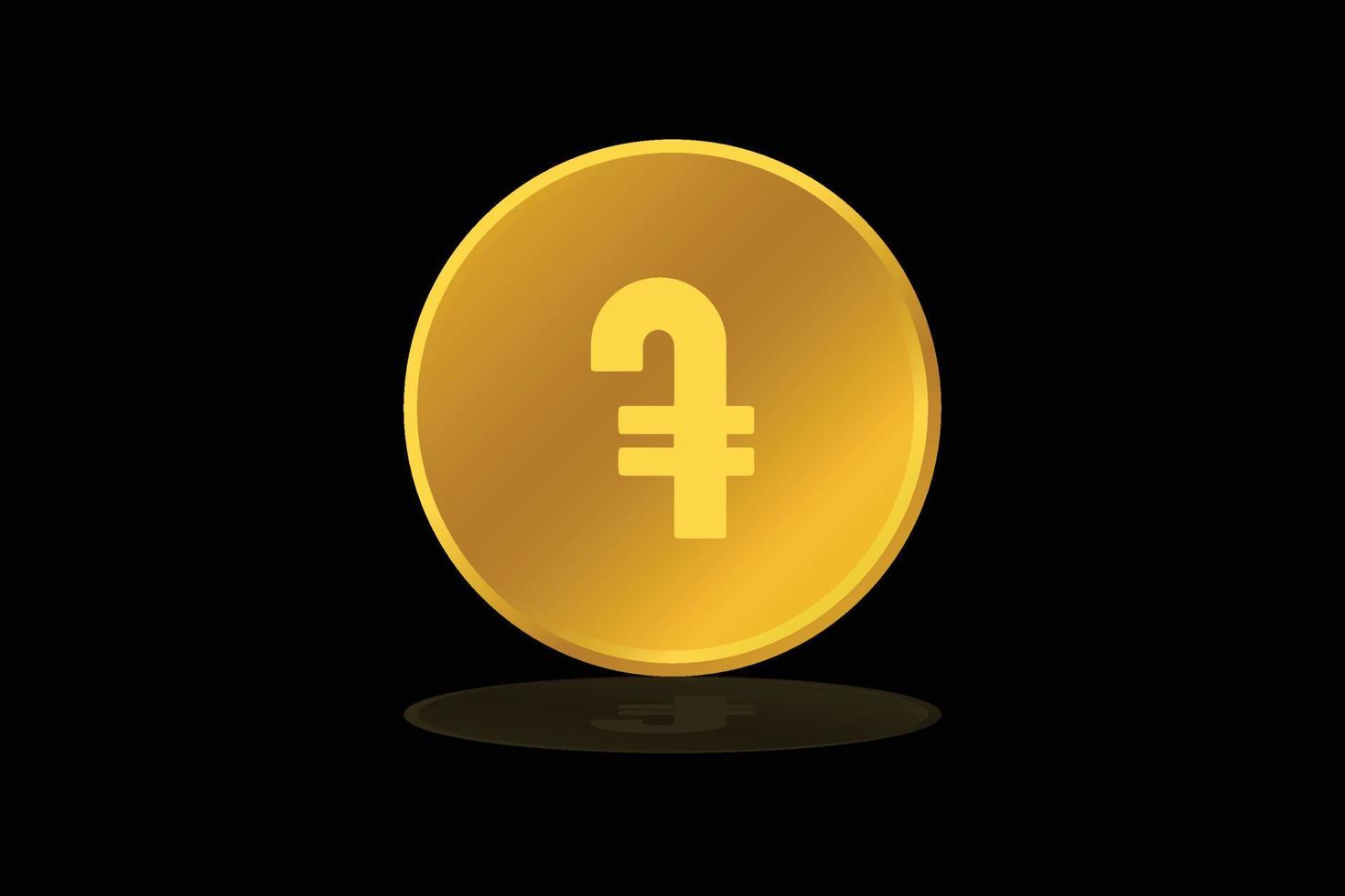 vektor guld mynt dram armenia valuta pengar ikon tecken eller symbol