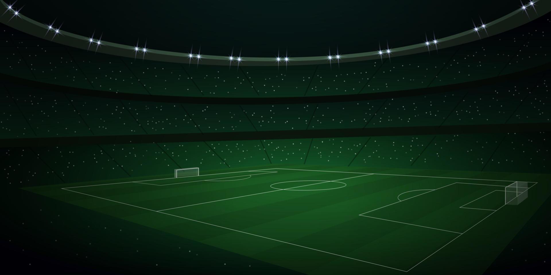 3d realistisk fotboll stadion på natt. vektor