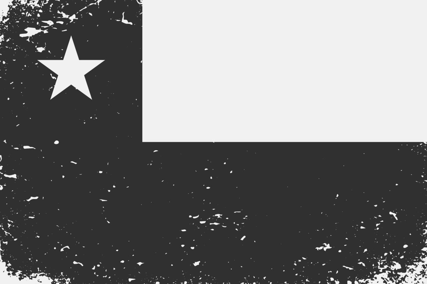grunge styled svart och vit flagga Chile. gammal årgång bakgrund vektor