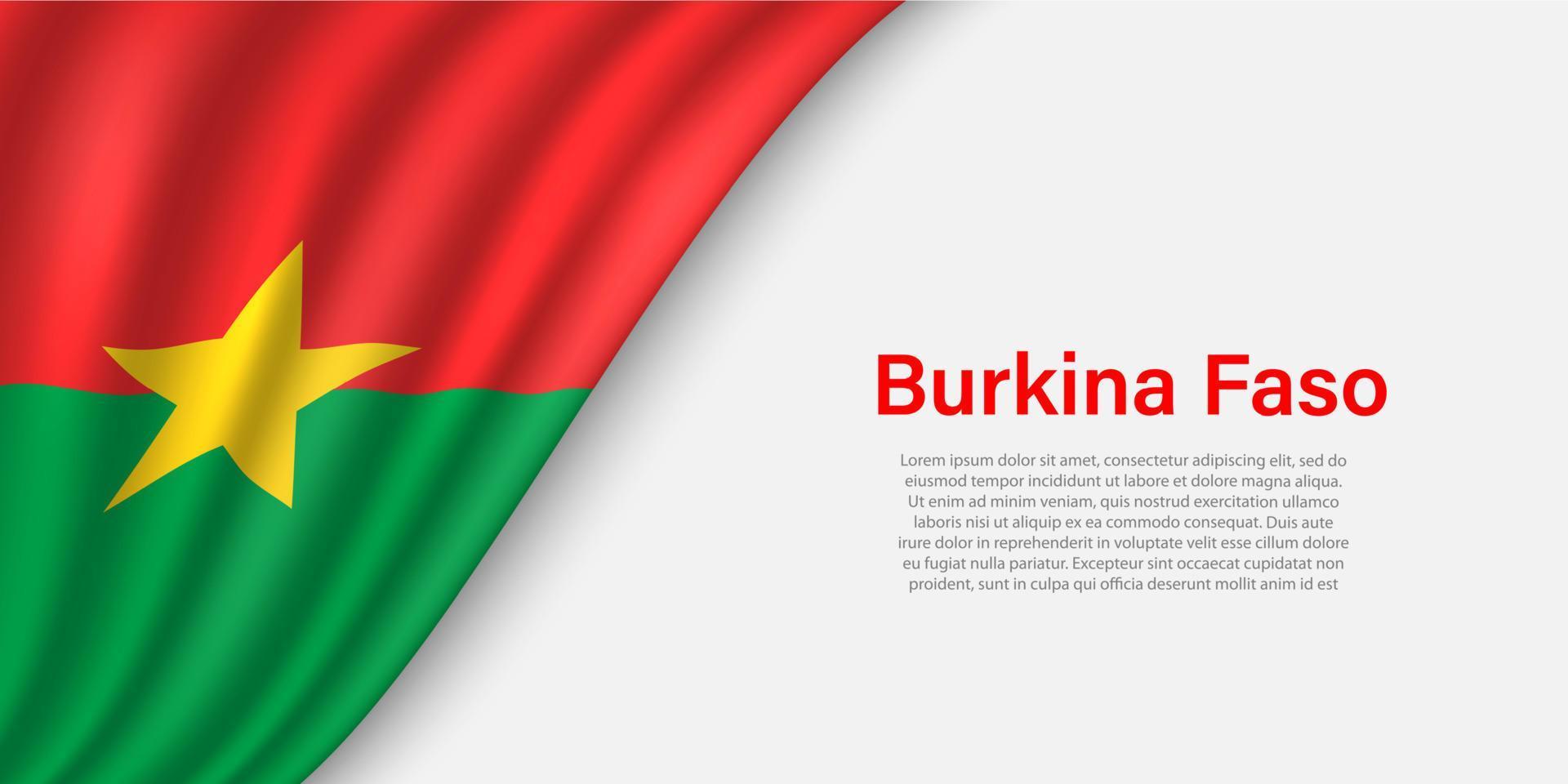 Vinka flagga av Burkina faso på vit bakgrund. vektor