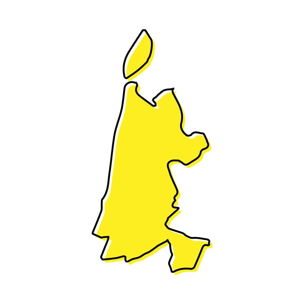 enkel översikt Karta av norr holland är en provins av nederländerna vektor