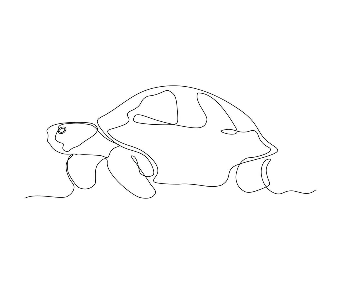 abstrakt sköldpadda kontinuerlig på linje teckning vektor
