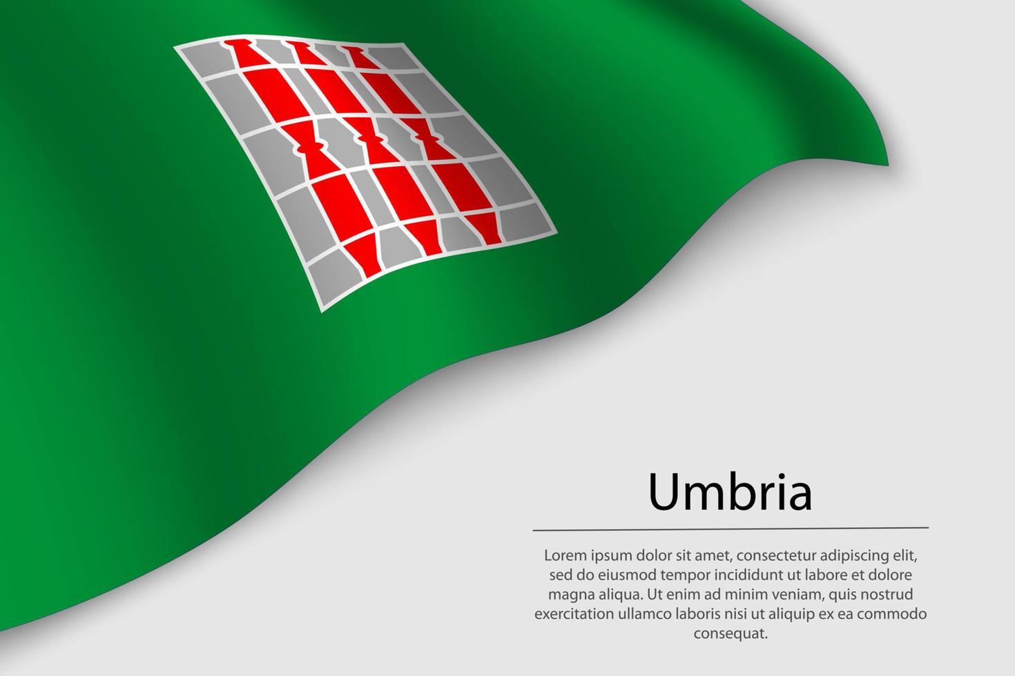 Vinka flagga av umbrien är en område av Italien. vektor