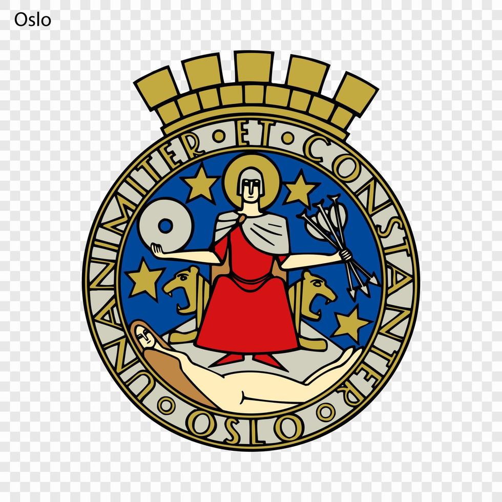 emblem av stad av Norge vektor