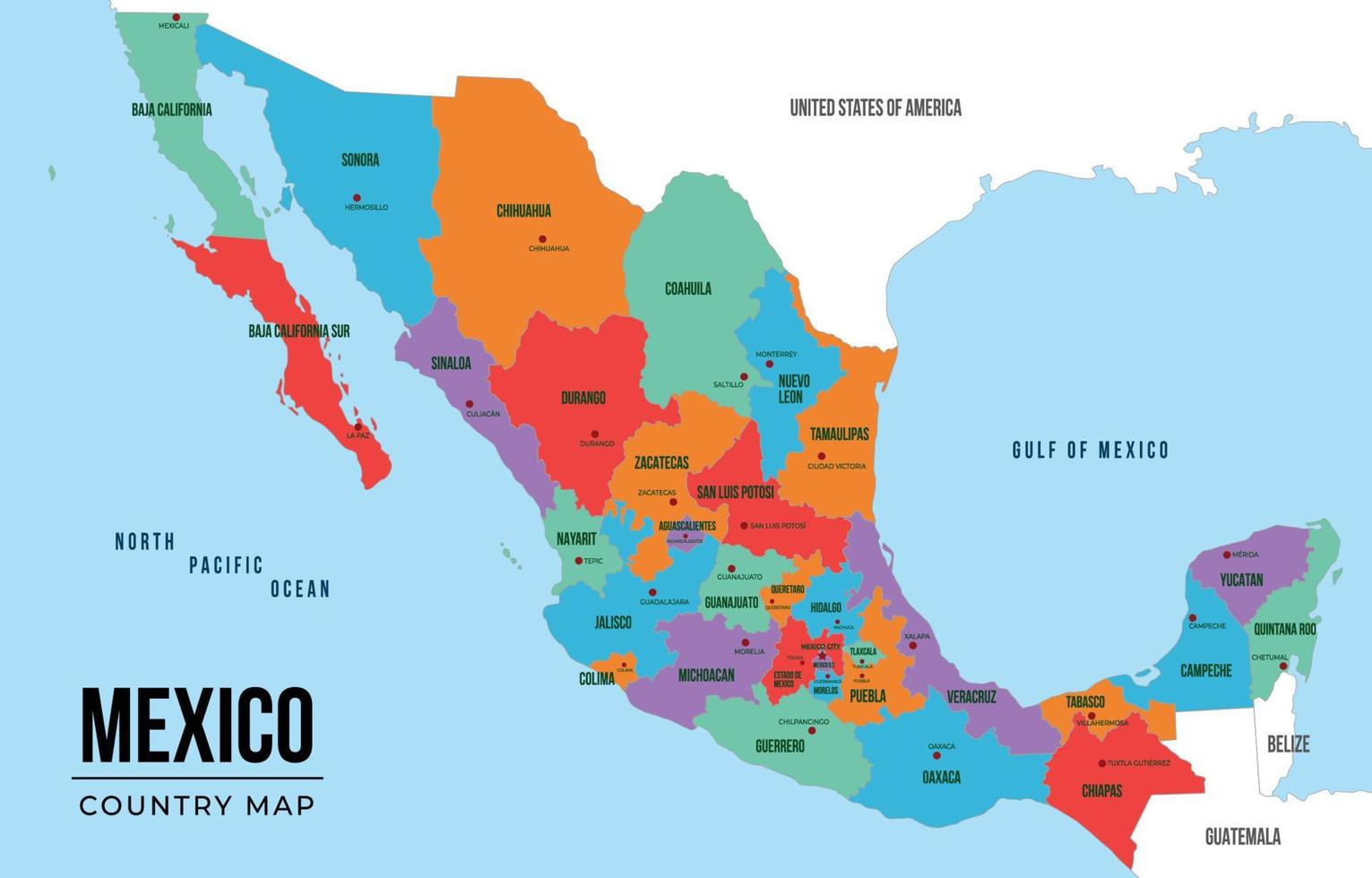grafisk design av en mexico Land Karta vektor
