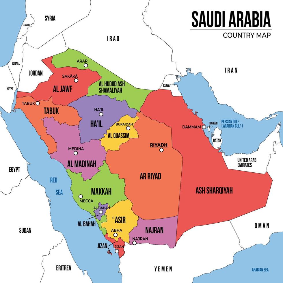 Diagramm von geografisch Bereich von Saudi Arabien vektor