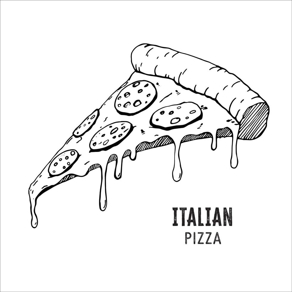 Vektor Italienisch Pizza Hand gezeichnet. skizzieren Illustration.