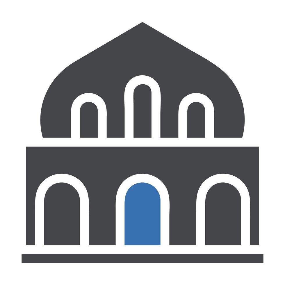 moské ikon fast grå blå stil ramadan illustration vektor element och symbol perfekt.