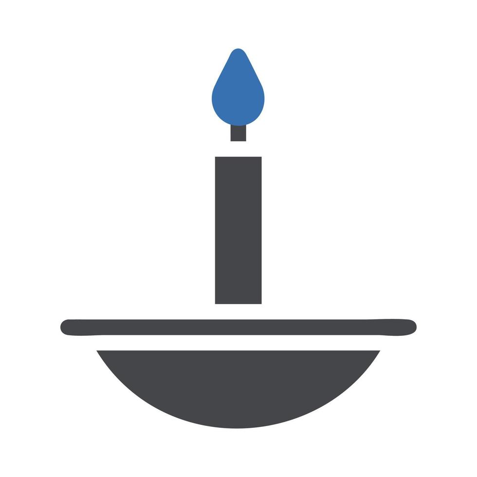 Kerze Symbol solide grau Blau Stil Ramadan Illustration Vektor Element und Symbol perfekt.