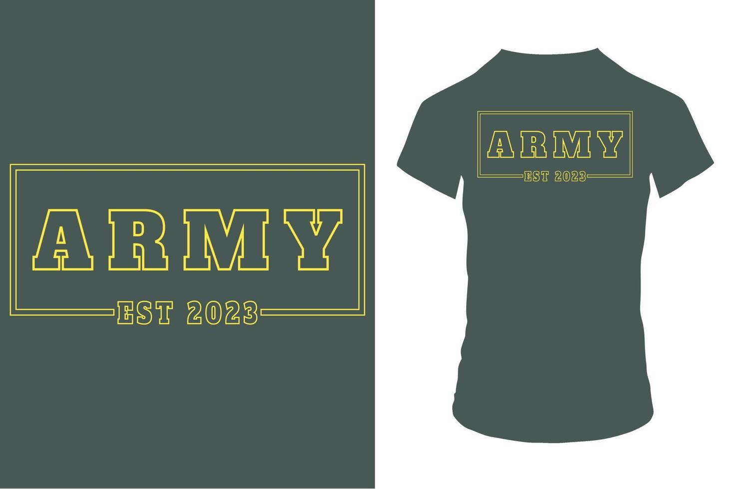 armén t-shirt design en nd ny vektor