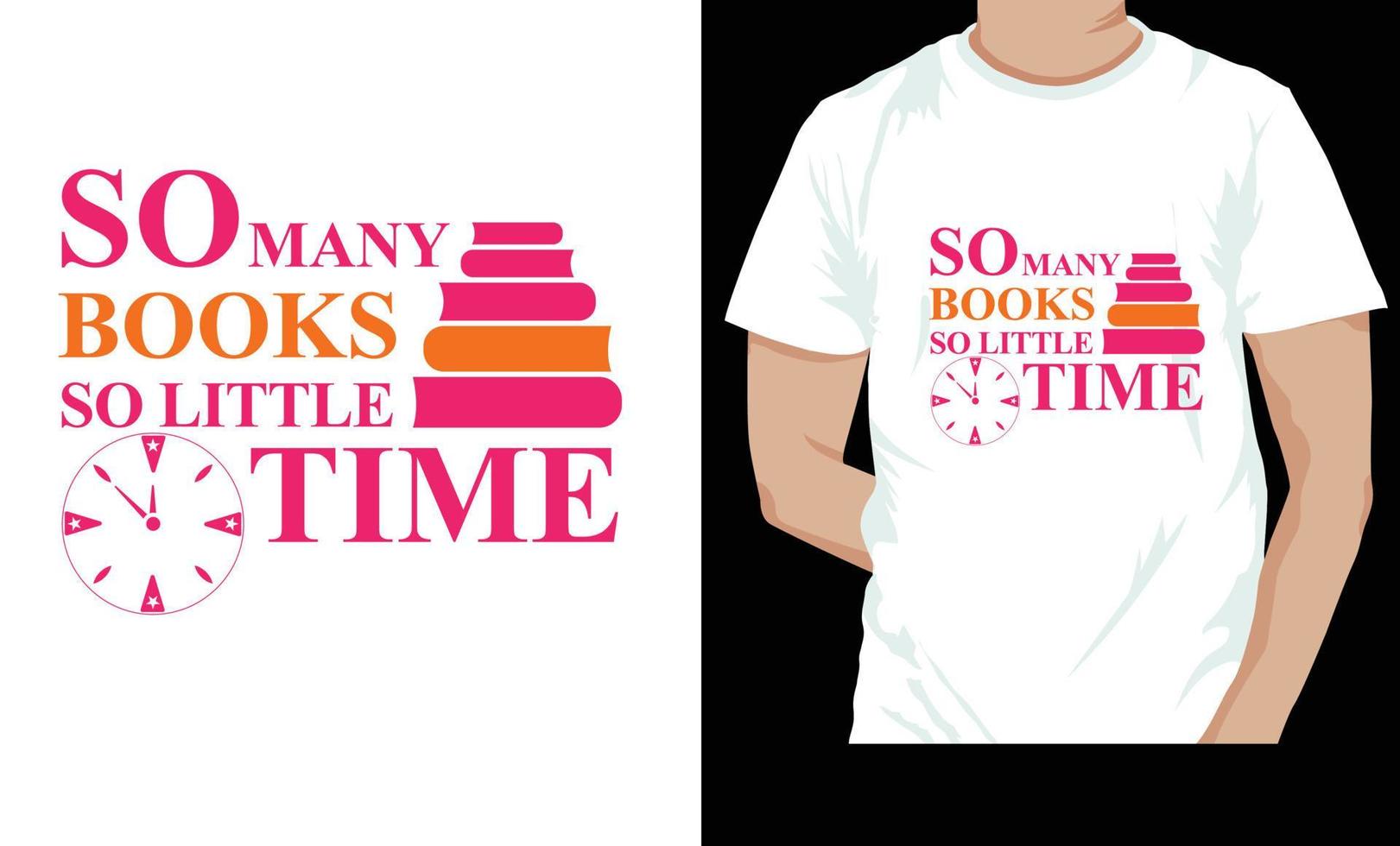 damit viele Bücher damit wenig Zeit Zitat T-Shirt Design und Neu Design vektor