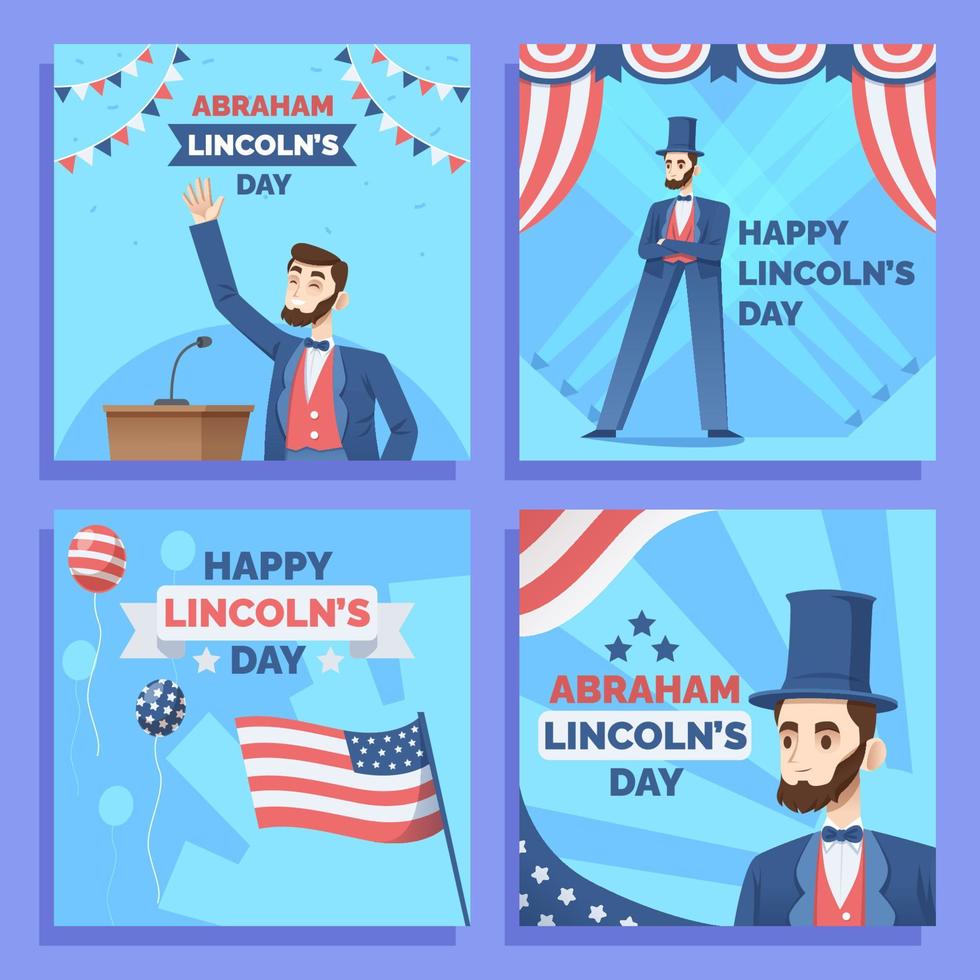 Abraham Lincolns Tag Sozial Medien Post vektor