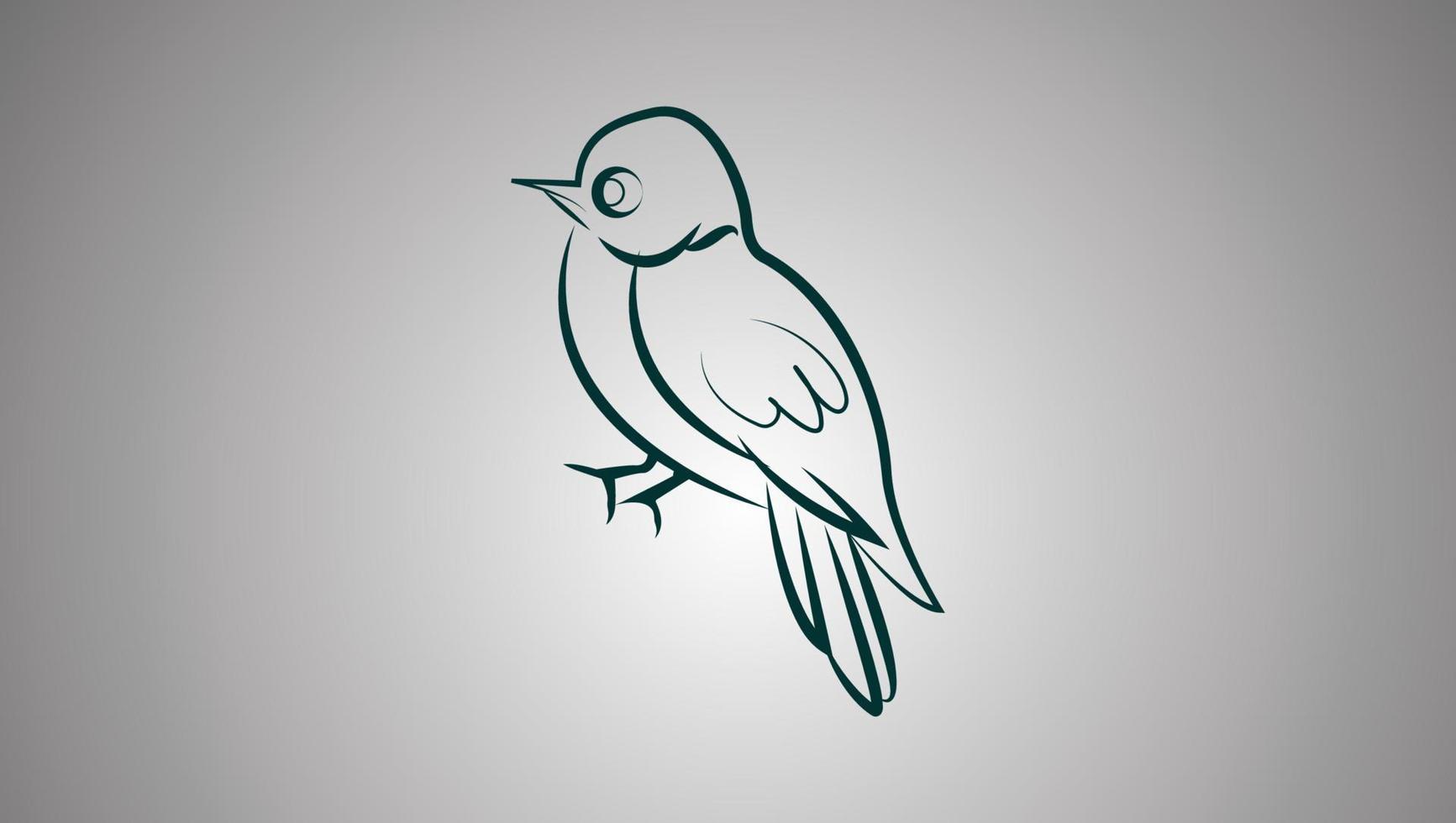 minimal fågel linje illustration vektor