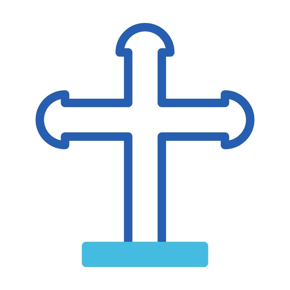 Christian Symbol Duotone Blau Stil Ostern Illustration Vektor Element und Symbol perfekt.