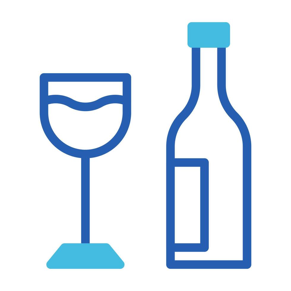 Wein Glas Symbol Duotone Blau Stil Ostern Illustration Vektor Element und Symbol perfekt.