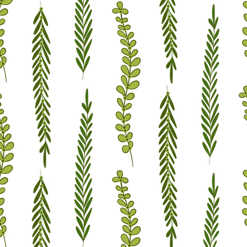 Muster Über Gartenarbeit. Vektor Illustration von Grün Stengel. Gärtner, Gartenarbeit Banner
